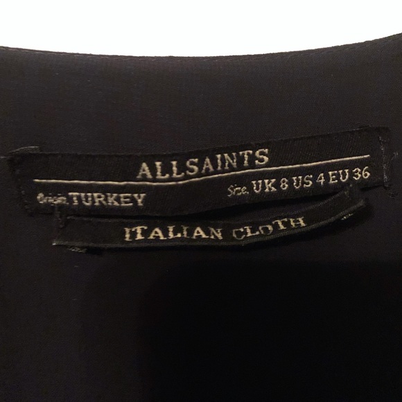 All Saints Velia black v neck shift dress - Picture 5 of 5